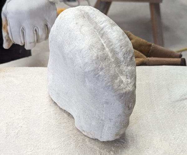 an abstract sculpture made from marble