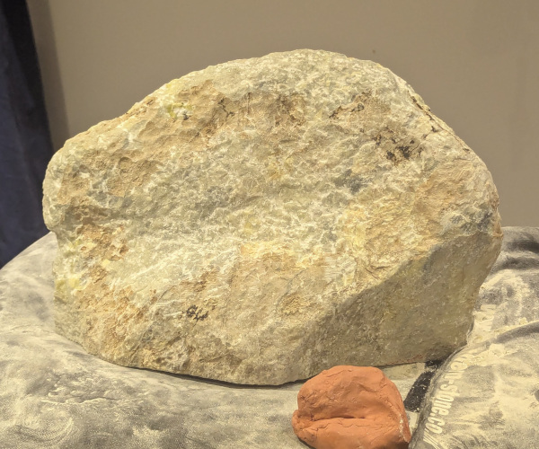 a sculpture depicting abstract shapes