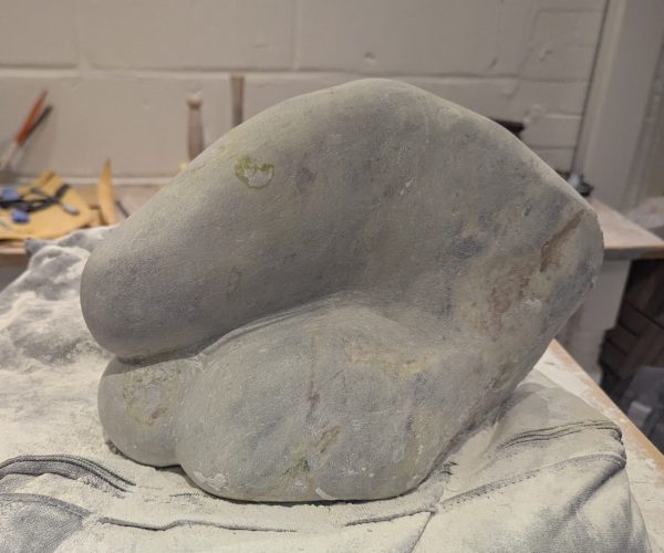 a sculpture depicting abstract shapes